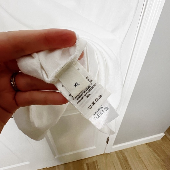 CITIZENS OF HUMANITY ZOSIA PADDED SHOULDER V-NECK TOP T-Shirt Size XL White - Picture 10 of 11